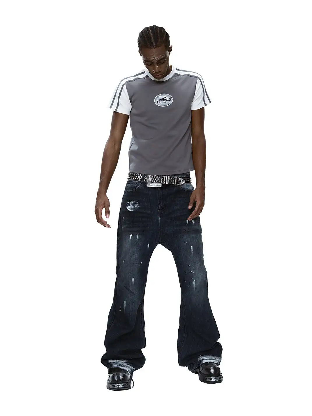 CYCYCY | Dirty Ripped Jeans With Ink Splatter