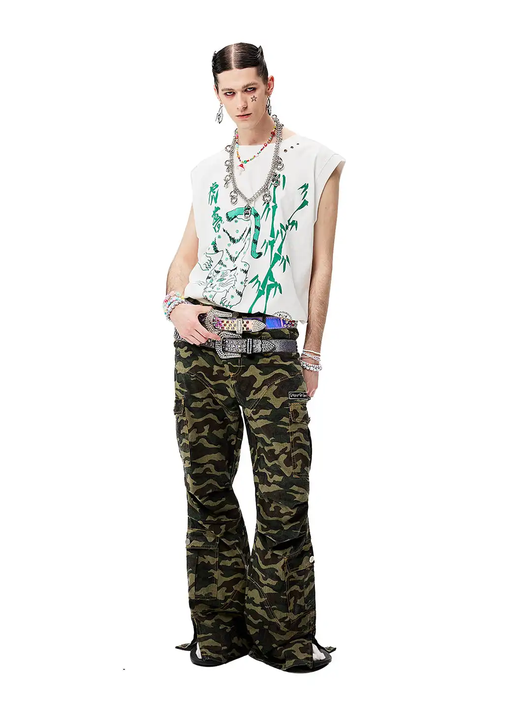 CYCYCY | Retro Multi-Pocket Camouflage Casual Trousers