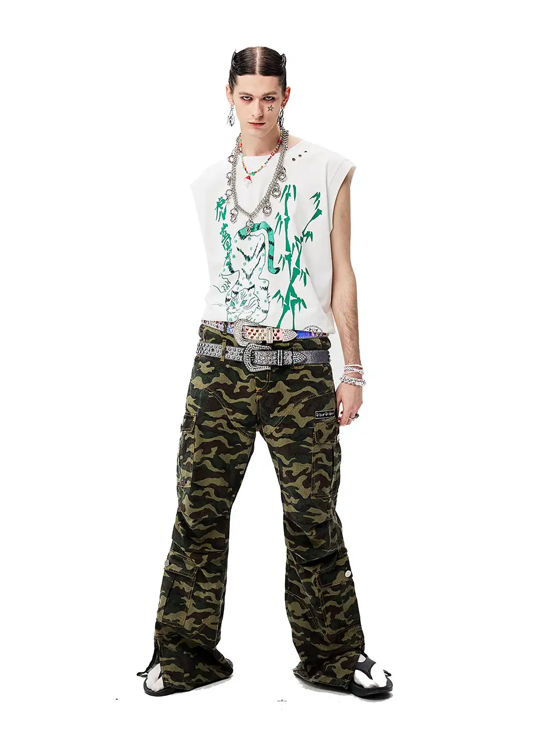 CYCYCY | Retro Multi-Pocket Camouflage Casual Trousers
