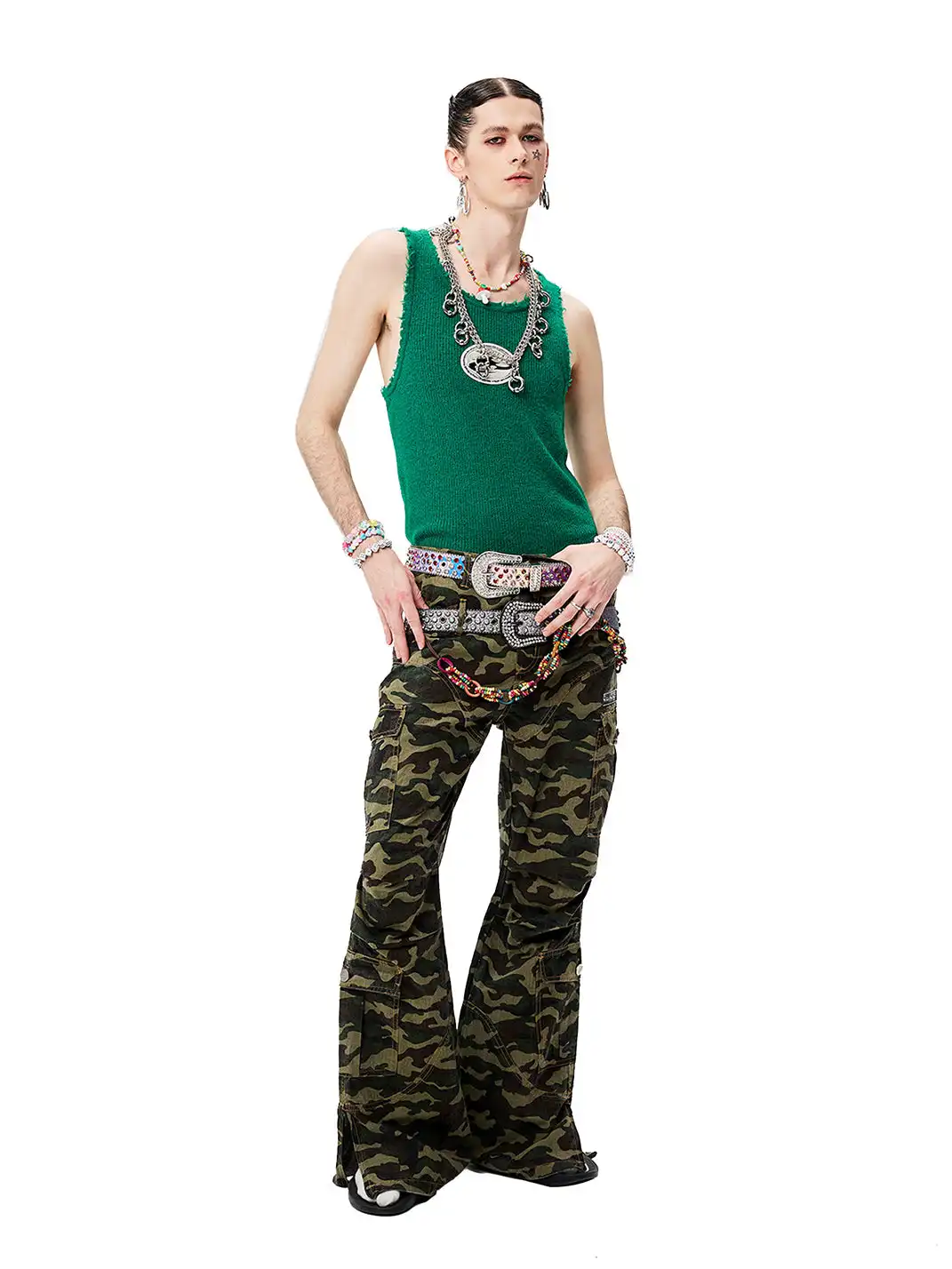 CYCYCY | Retro Multi-Pocket Camouflage Casual Trousers