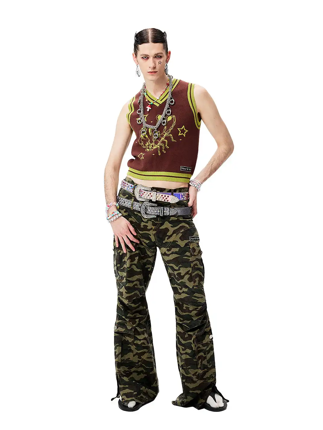 CYCYCY | Retro Multi-Pocket Camouflage Casual Trousers
