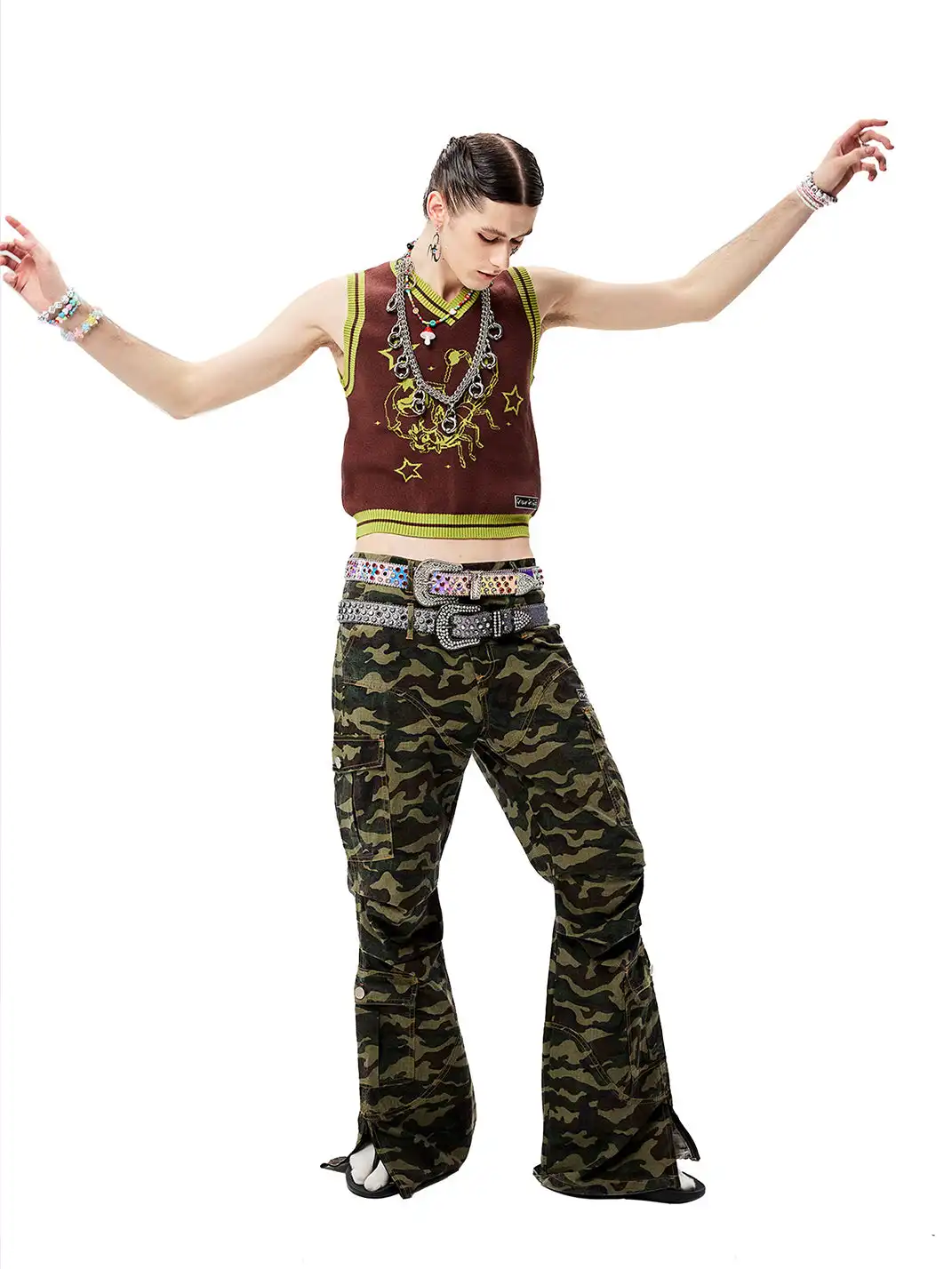 CYCYCY | Retro Multi-Pocket Camouflage Casual Trousers