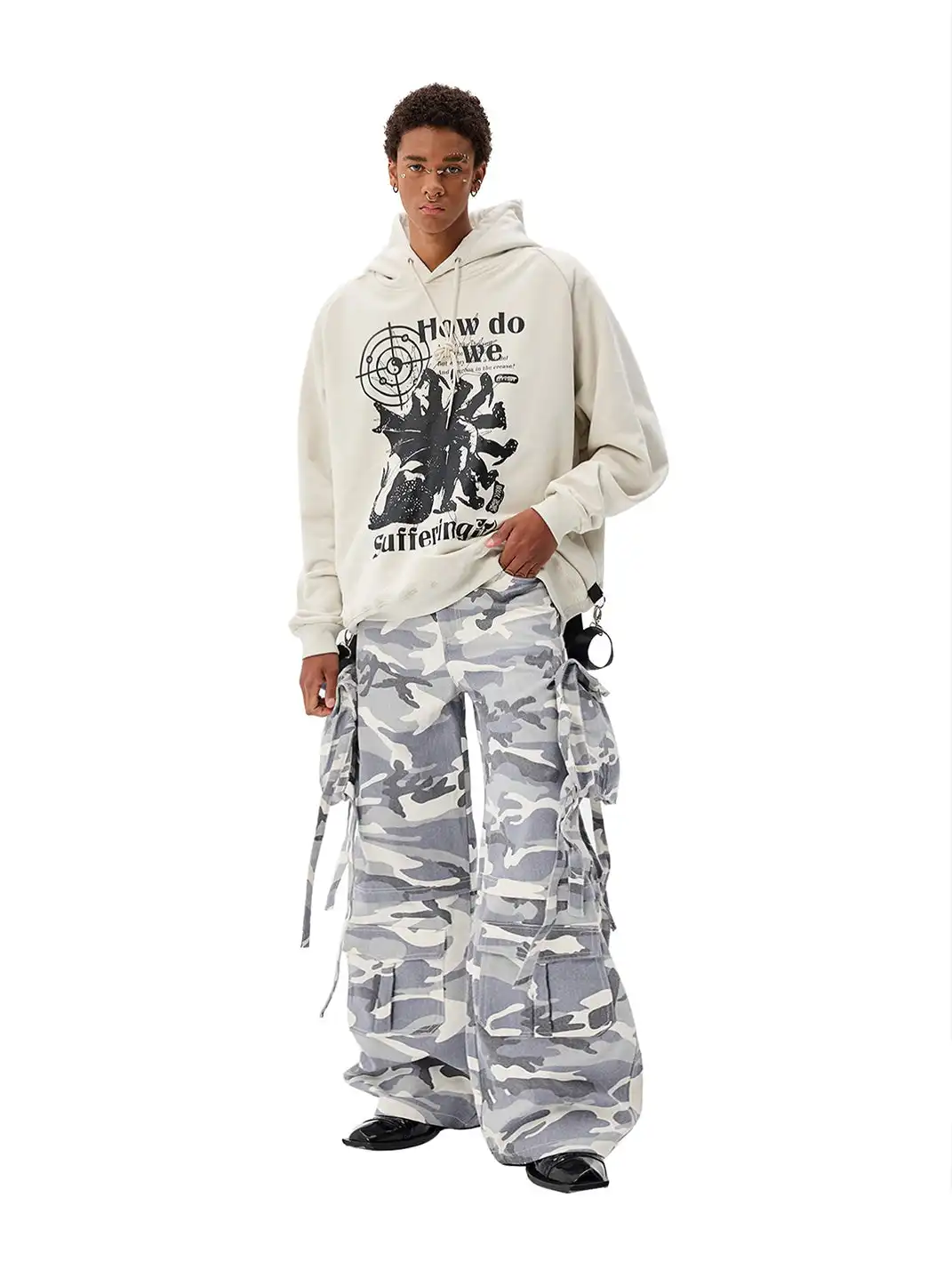 CYCYCY | Tai Chi Dragon Embroidered Detachable Overalls Hooded Sweatshirt