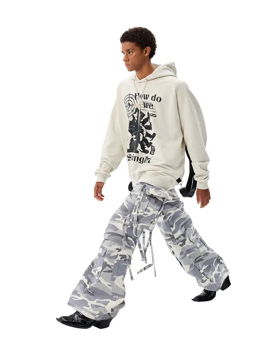 CYCYCY | Tai Chi Dragon Embroidered Detachable Overalls Hooded Sweatshirt