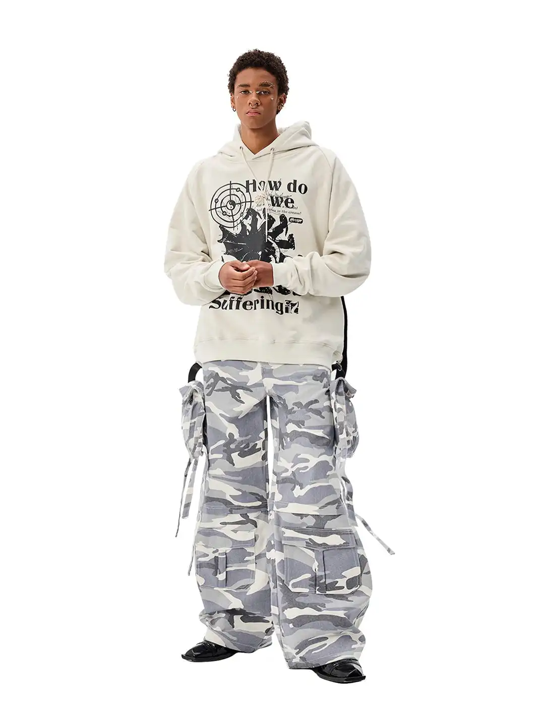 CYCYCY | Tai Chi Dragon Embroidered Detachable Overalls Hooded Sweatshirt