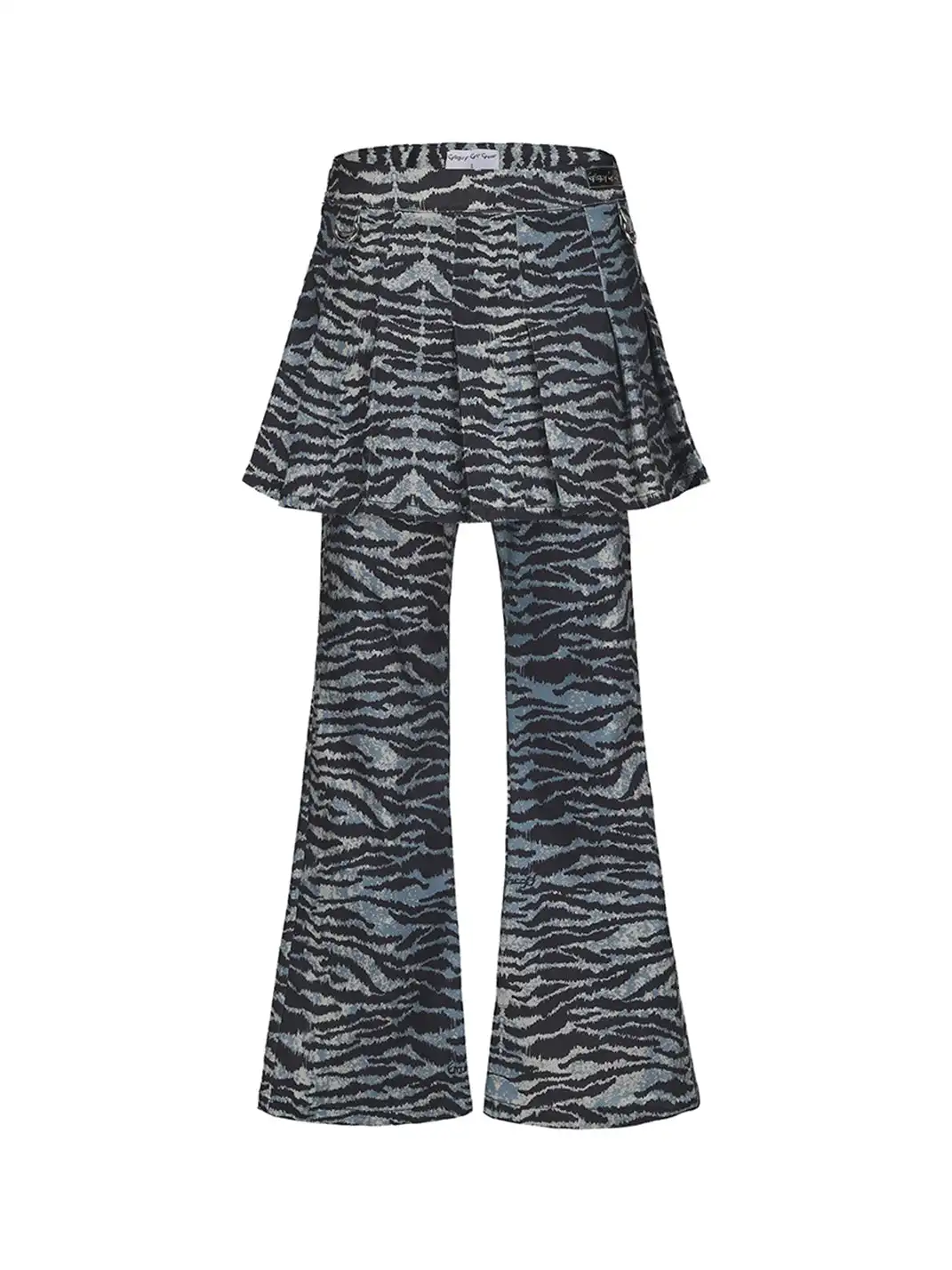 CYCYCY | Punk Tiger Print Two-Piece Detachable Flared Skirt Pants