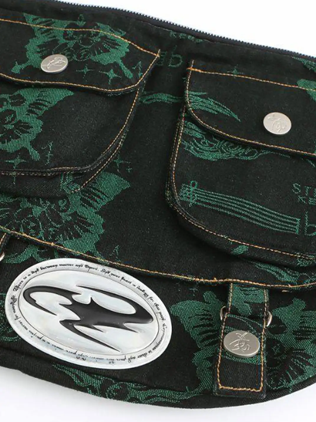 CYCYCY | Jacquard Dark-Colored Jeans With Bag