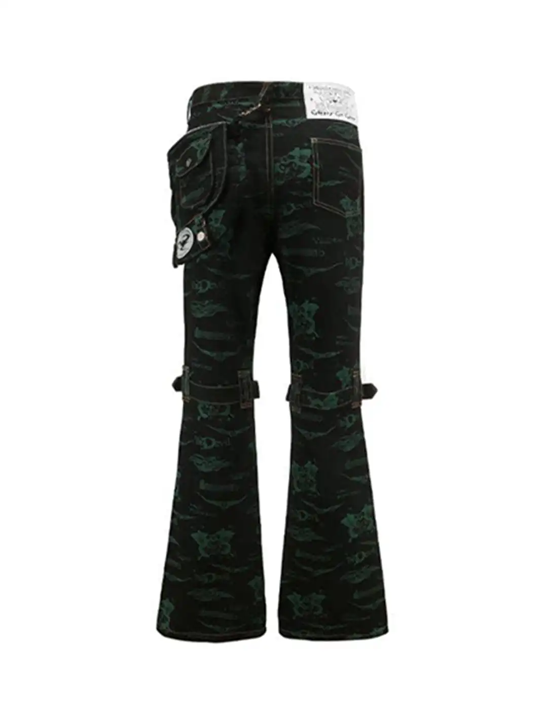 CYCYCY | Jacquard Dark-Colored Jeans With Bag