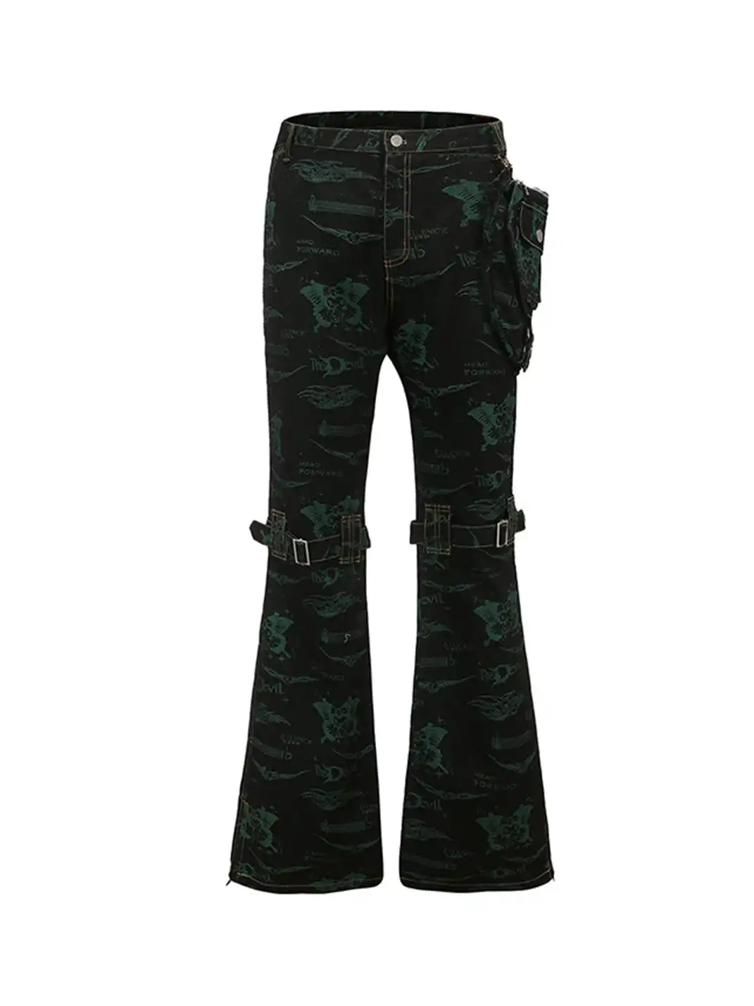 CYCYCY | Jacquard Dark-Colored Jeans With Bag