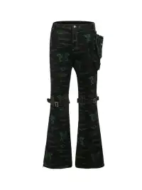 CYCYCY | Jacquard Dark-Colored Jeans With Bag