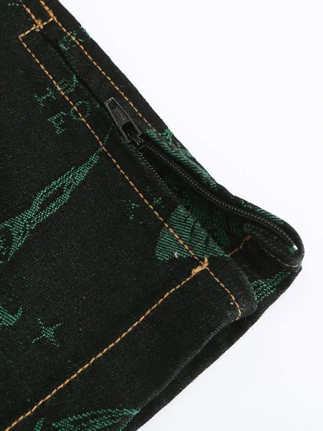 CYCYCY | Jacquard Dark-Colored Jeans With Bag