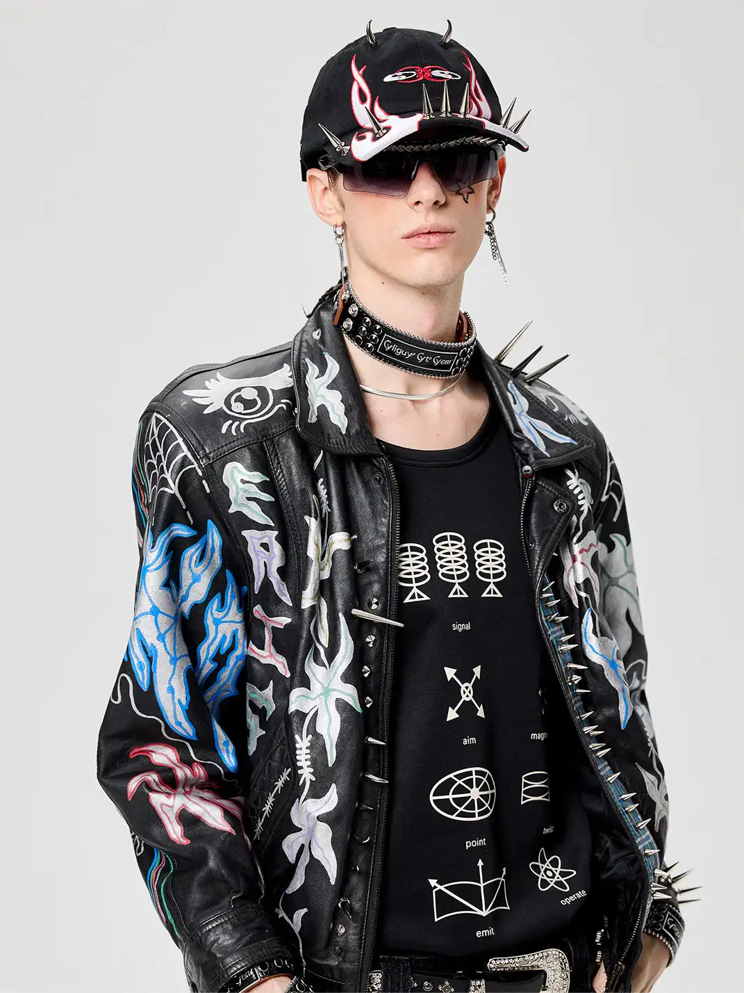 CYCYCY | Punk Flame Motorcycle Embroidered Baseball Cap