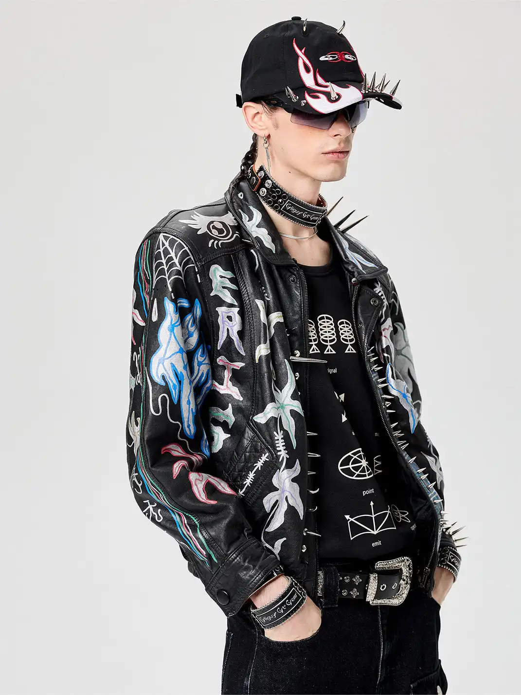 CYCYCY | Punk Flame Motorcycle Embroidered Baseball Cap