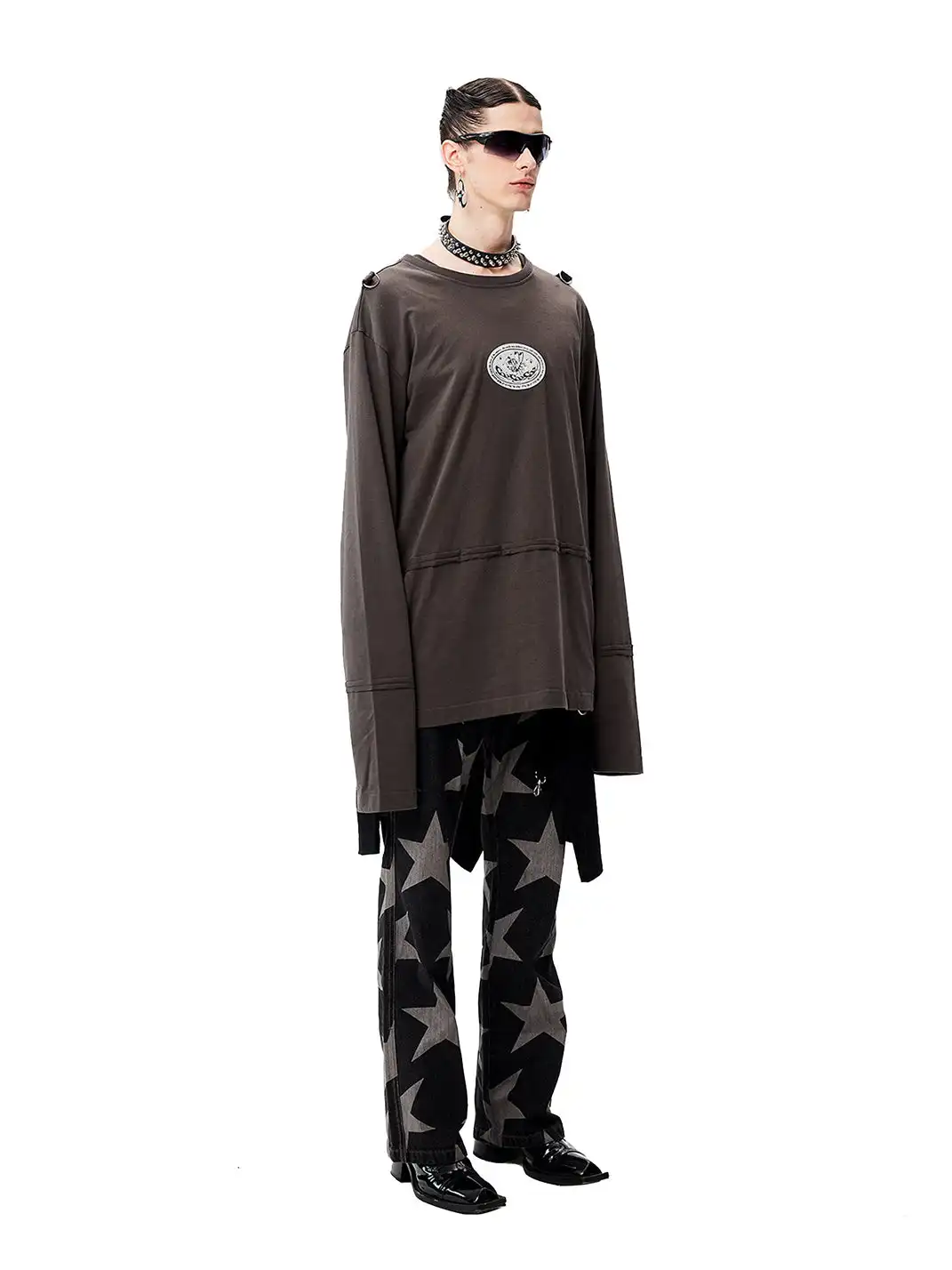 CYCYCY | Deconstructed Patchwork Reflective Long-Sleeved Shirt