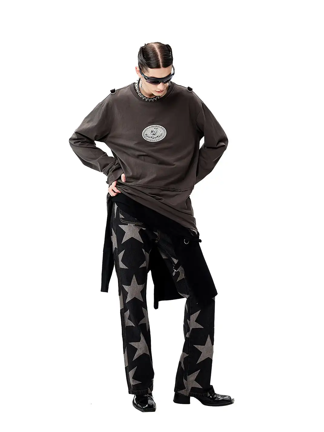 CYCYCY | Deconstructed Patchwork Reflective Long-Sleeved Shirt