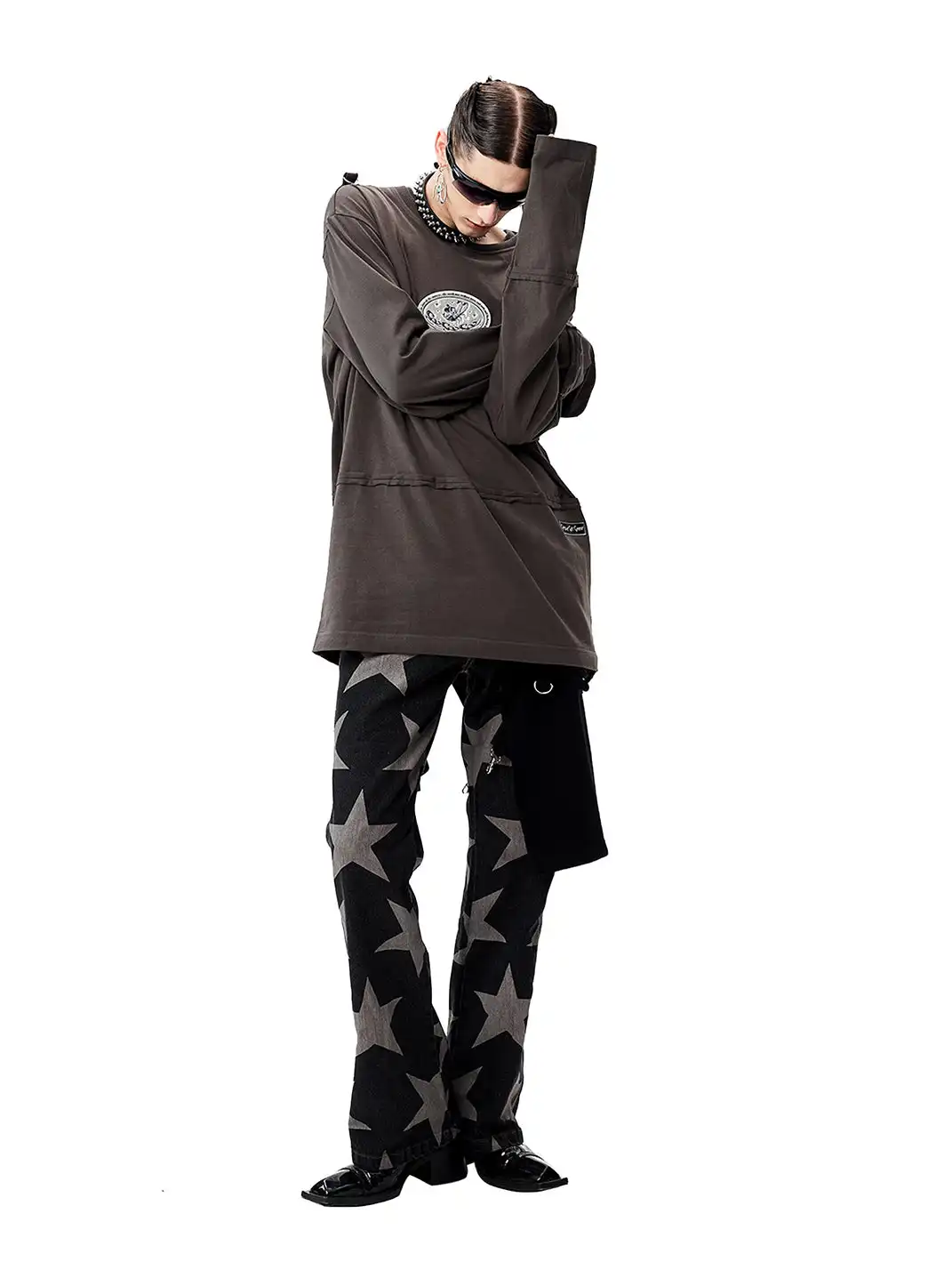 CYCYCY | Deconstructed Patchwork Reflective Long-Sleeved Shirt