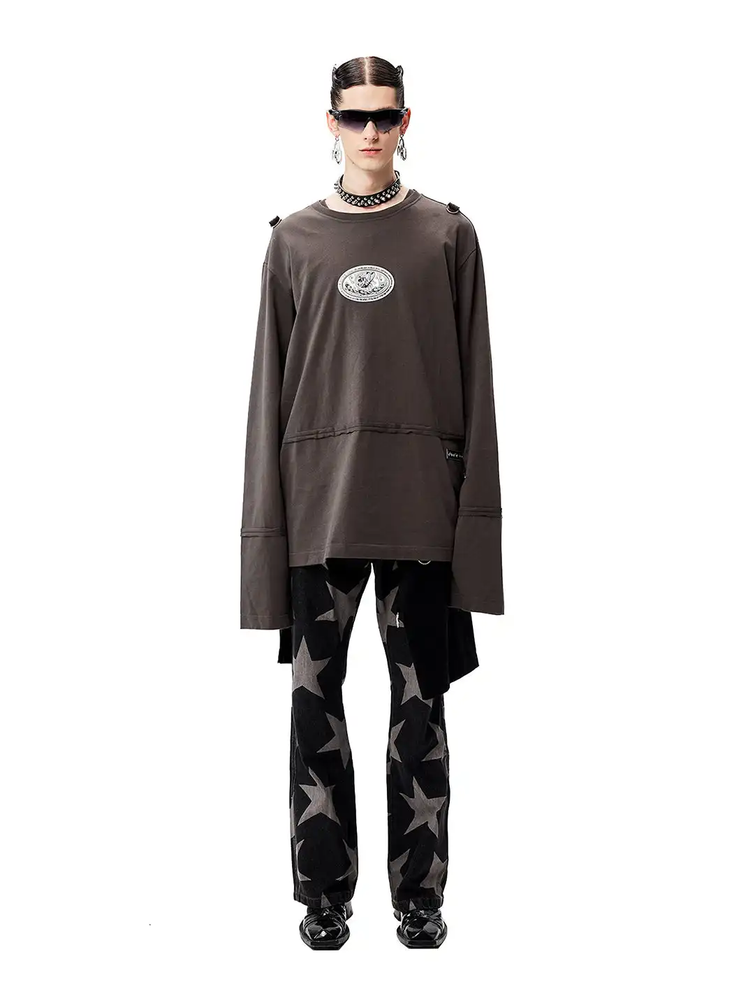 CYCYCY | Deconstructed Patchwork Reflective Long-Sleeved Shirt