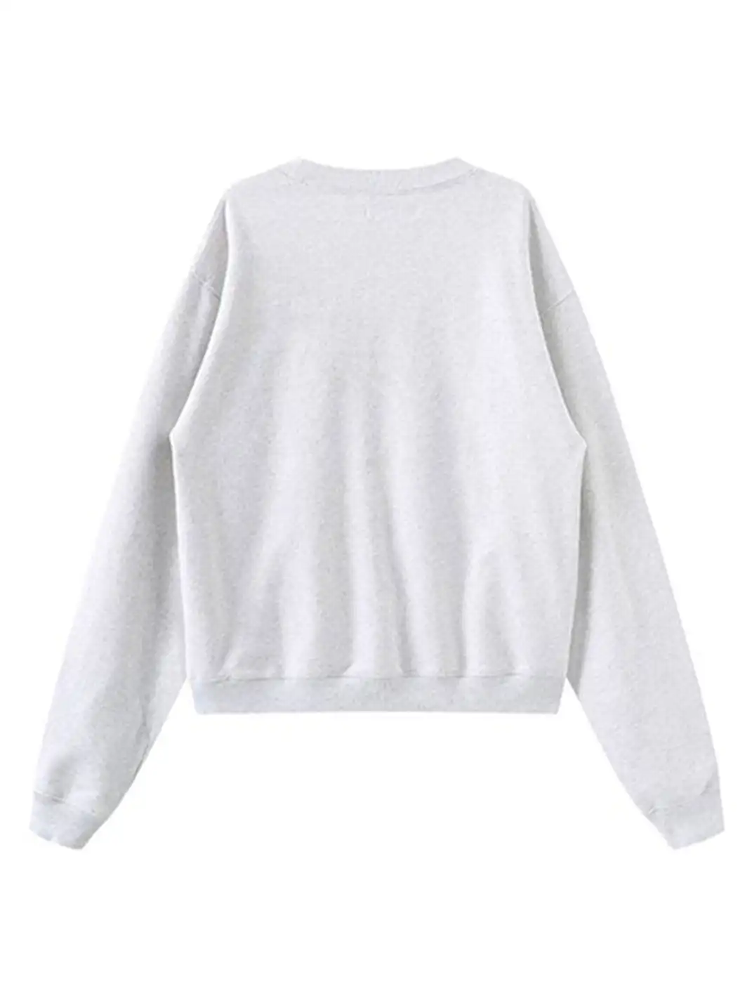 CYCYCY | Retro Embroidered Wheat Ear Print Crew Neck Sweatshirt