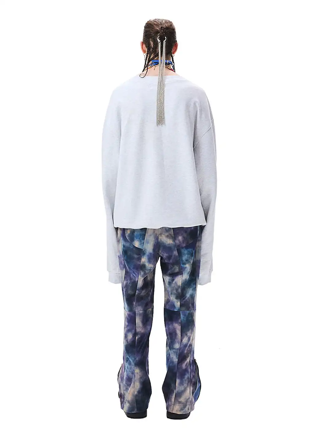 CYCYCY | Retro Embroidered Wheat Ear Print Crew Neck Sweatshirt