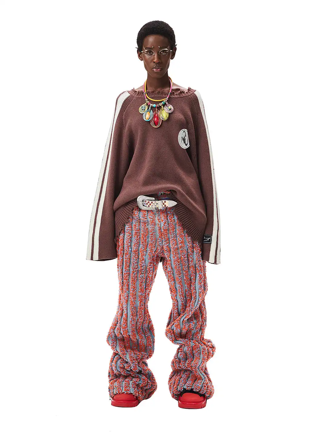 CYCYCY | Punk Ripped Retro Color-Blocked Sweater