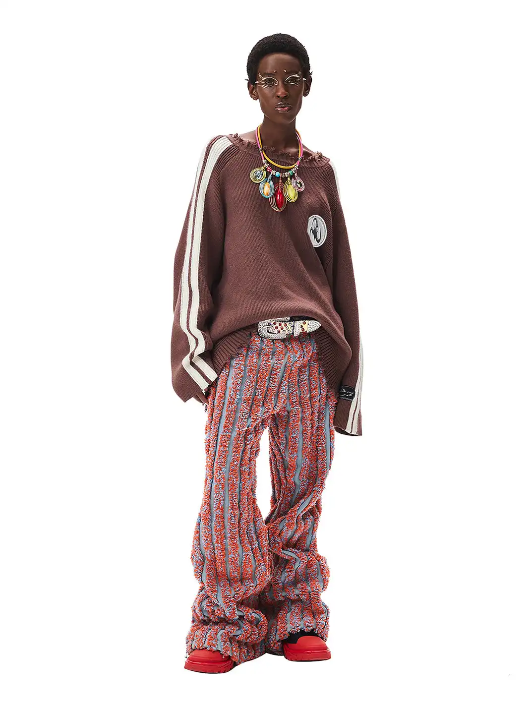 CYCYCY | Punk Ripped Retro Color-Blocked Sweater