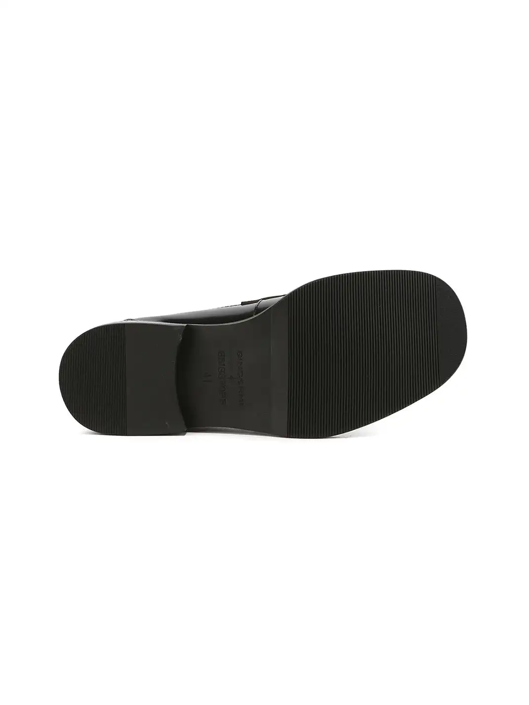 CYCYCY | Retro Square-Toe Crocodile-Patterned Patchwork Loafers-Black