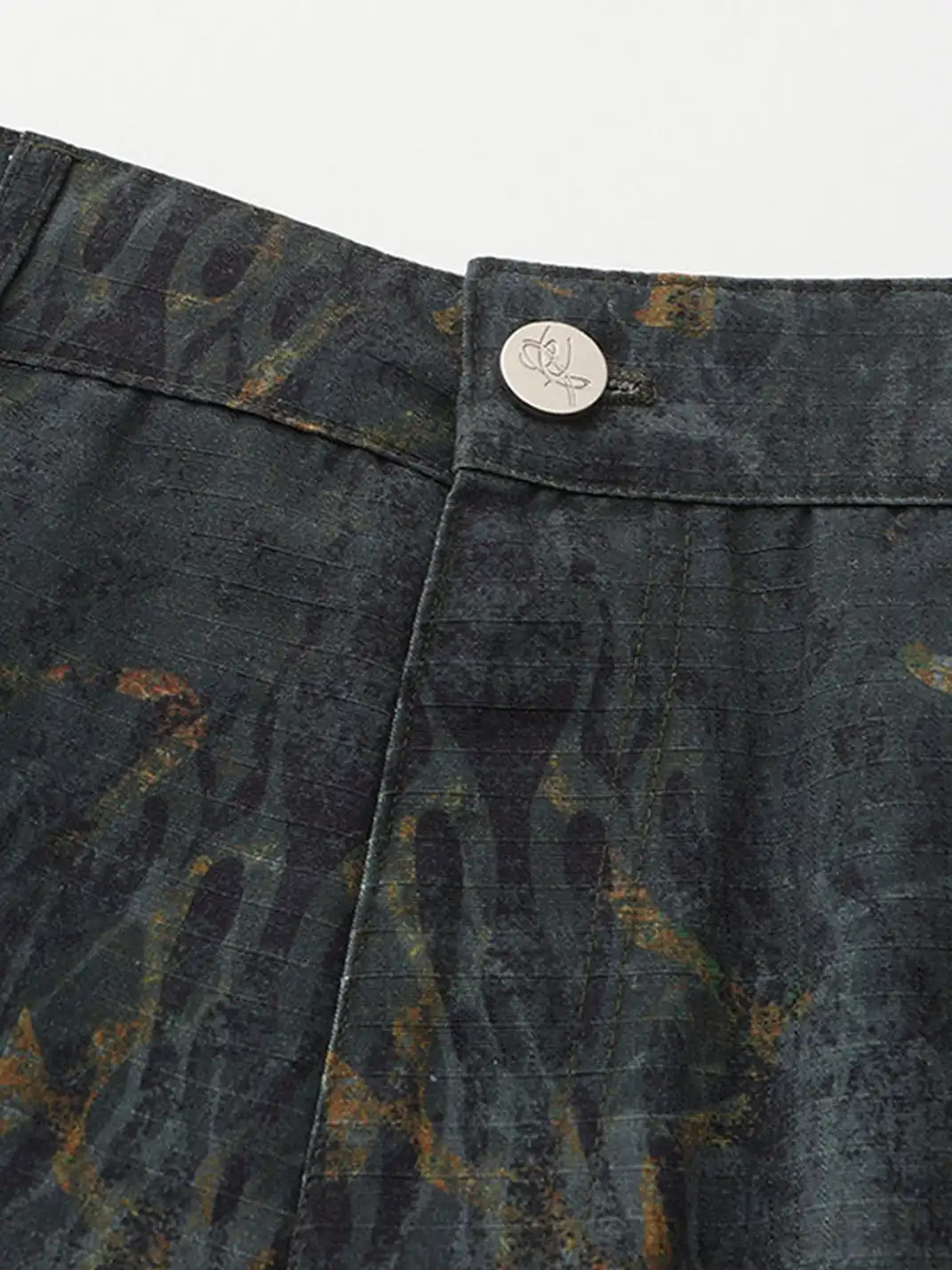 CYCYCY | Frayed And Mottled Flame Pattern Jeans