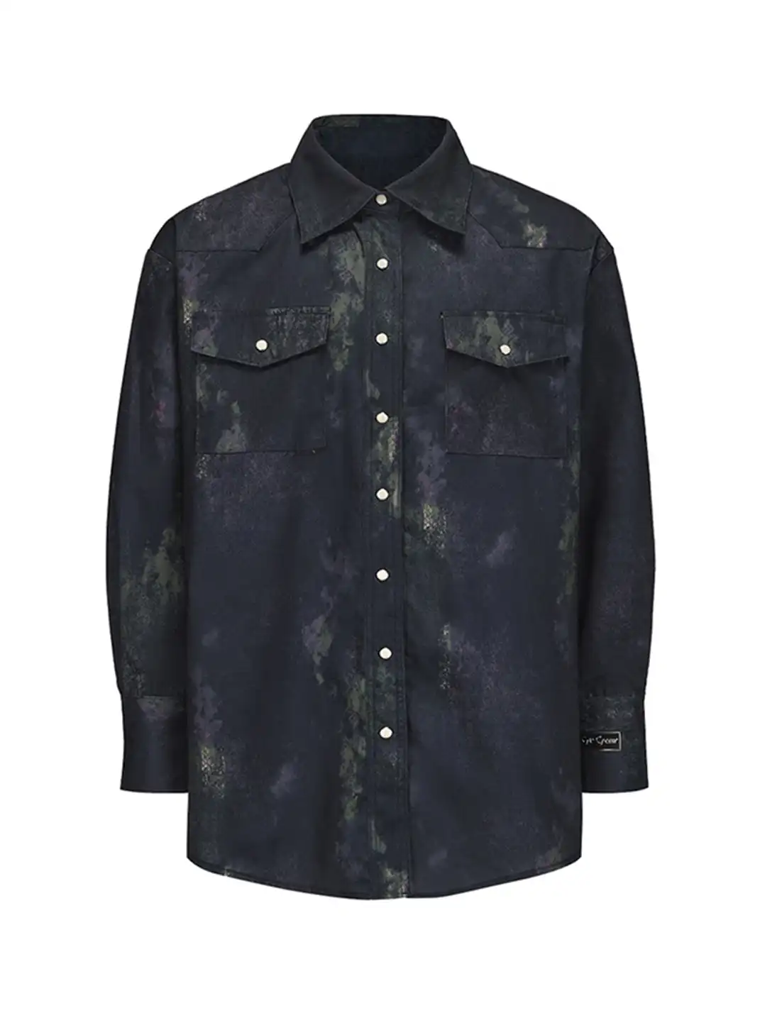 CYCYCY | Punk-Inspired Mottled Black Vine All-Over Shirt