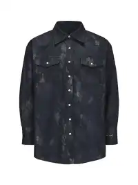 CYCYCY | Punk-Inspired Mottled Black Vine All-Over Shirt