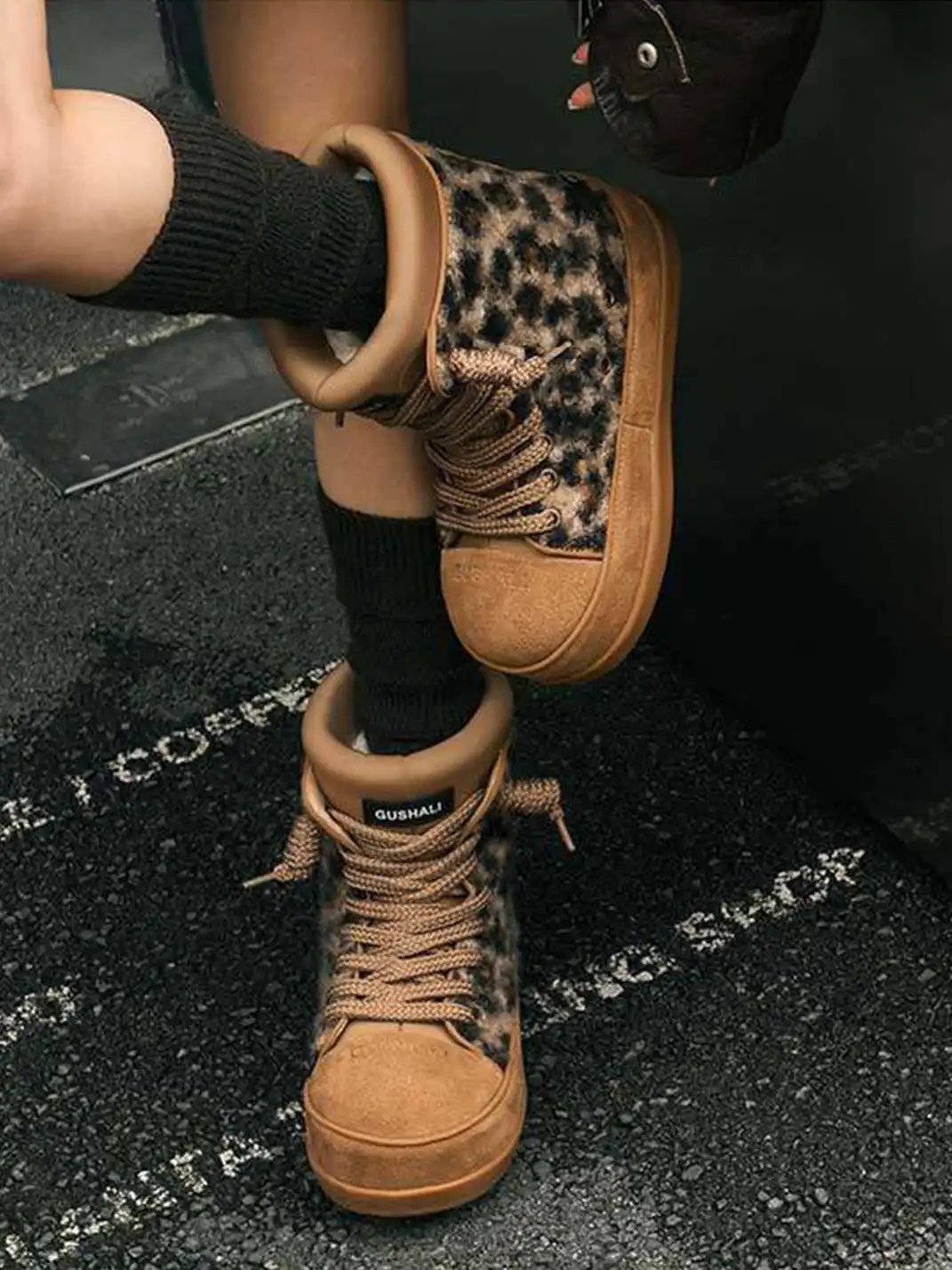GSL | Leopard Print Platform Snow Boots