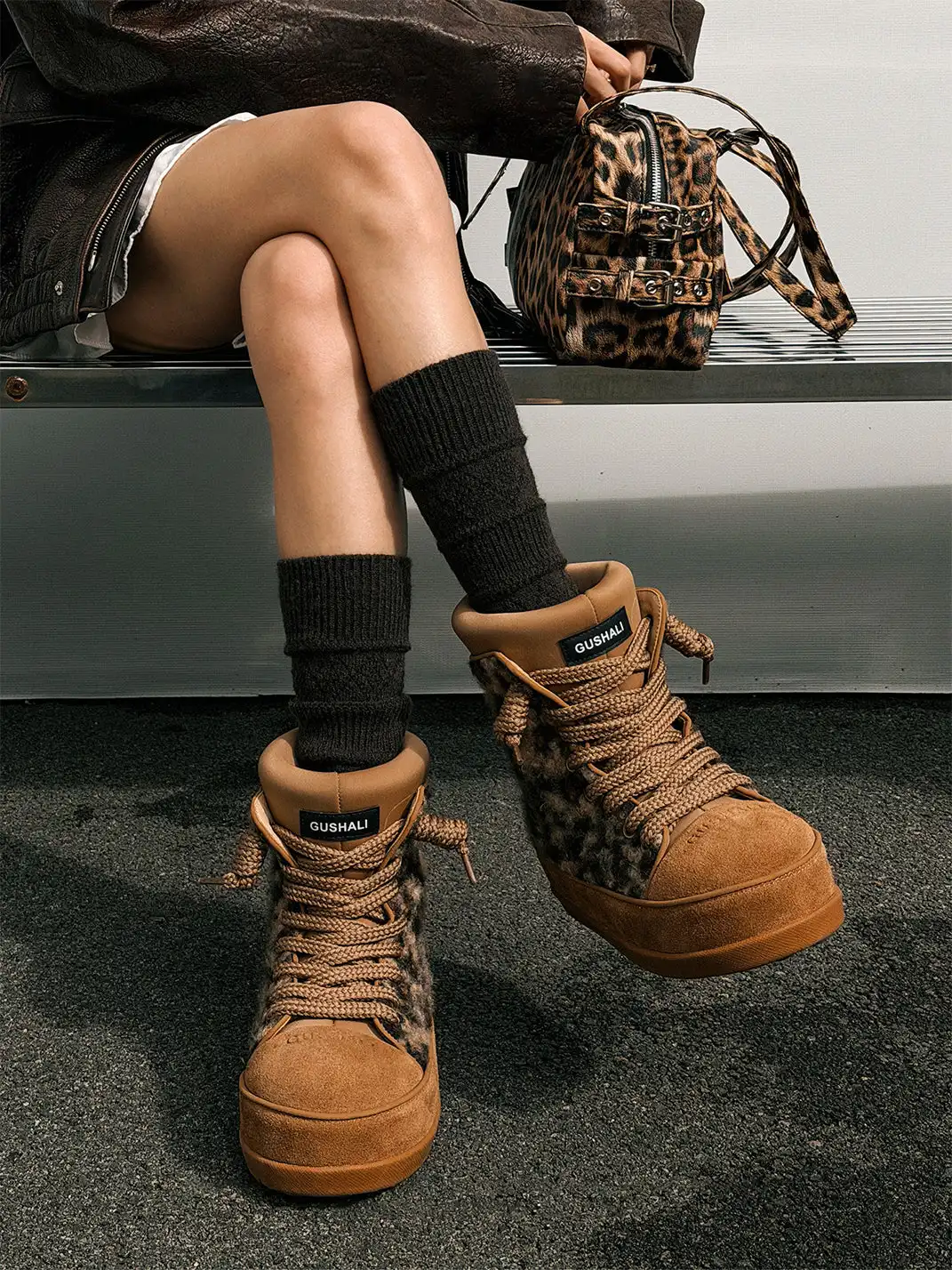 GSL | Leopard Print Platform Snow Boots