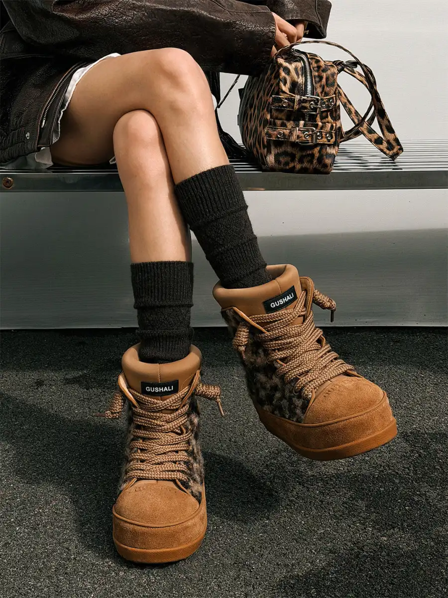 GSL | Leopard Print Platform Snow Boots - 2