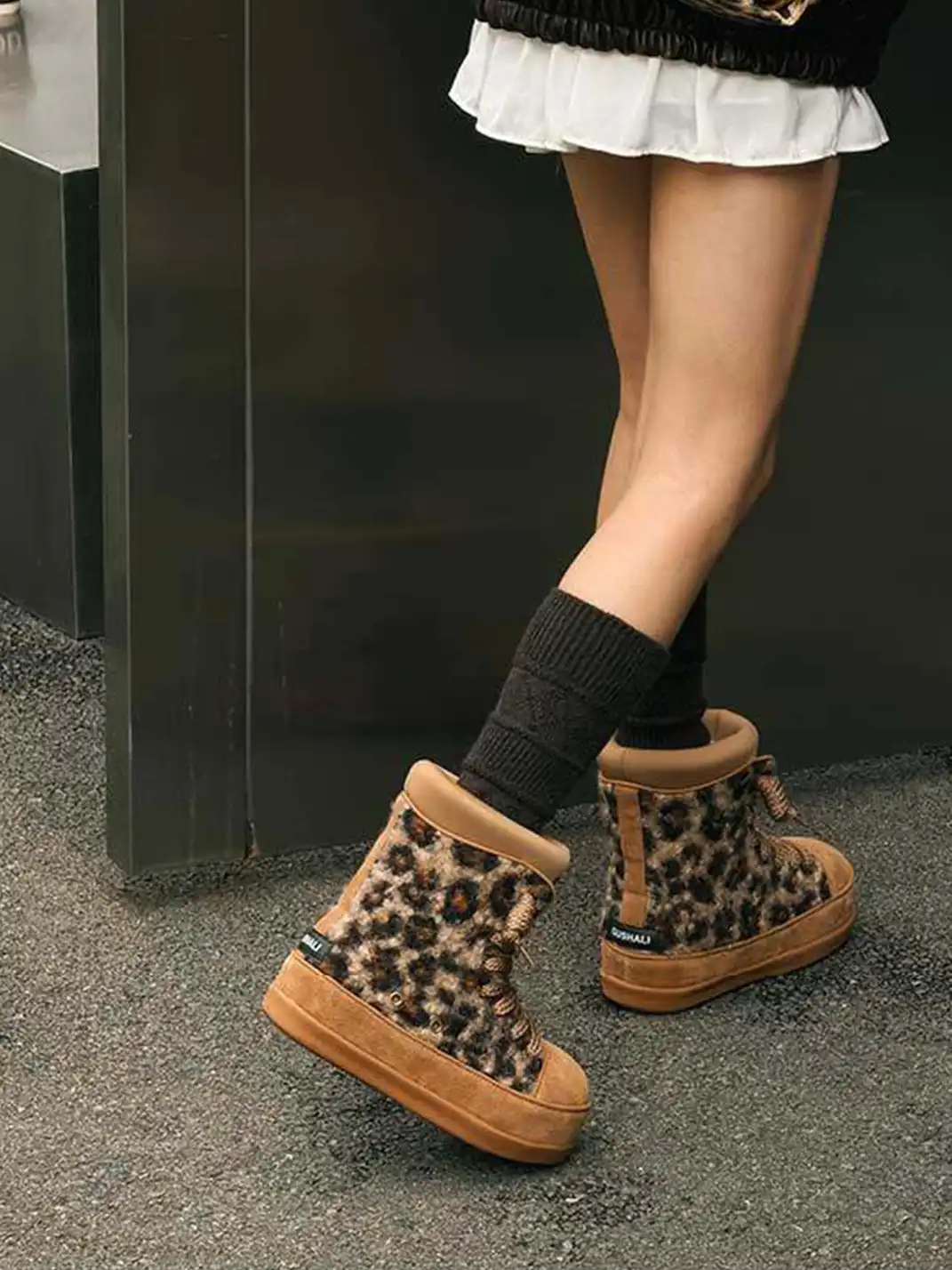 GSL | Leopard Print Platform Snow Boots