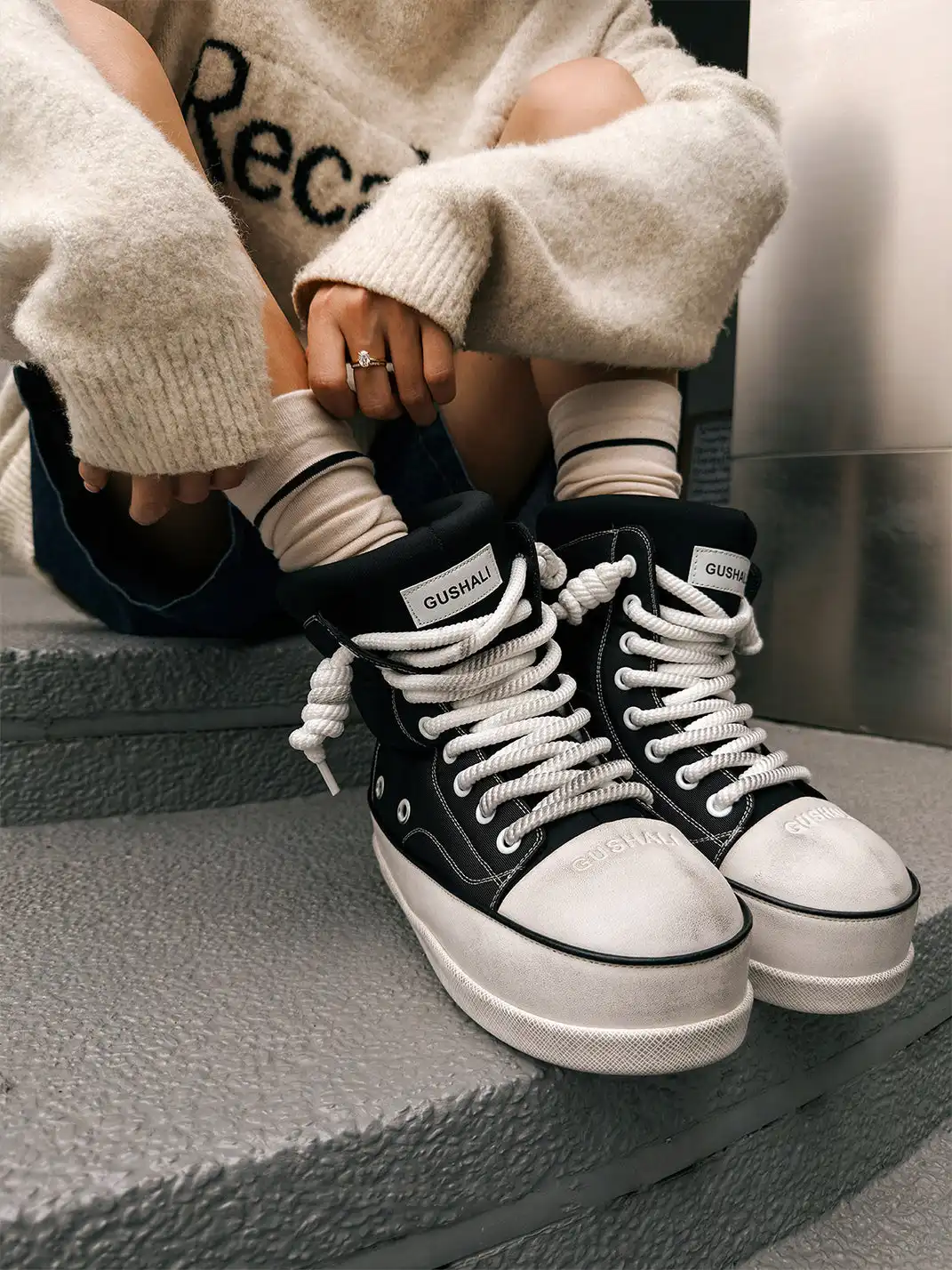 GSL | Shell Toe Platform Mid-Calf Boots-Black