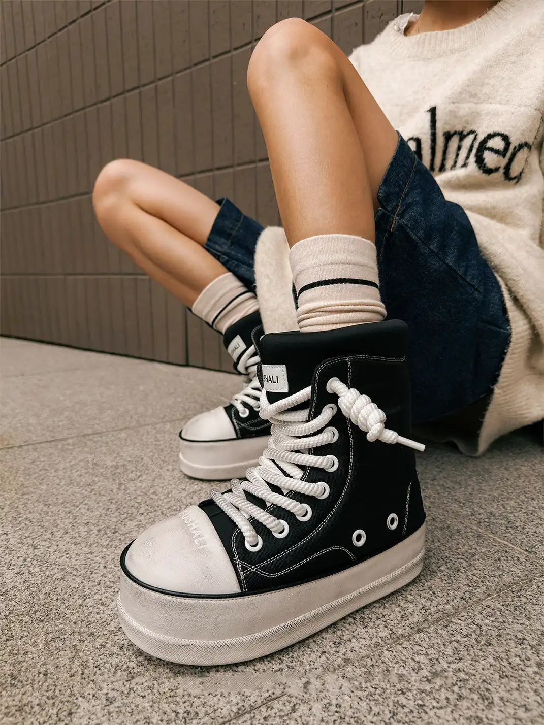 GSL | Shell Toe Platform Mid-Calf Boots-Black