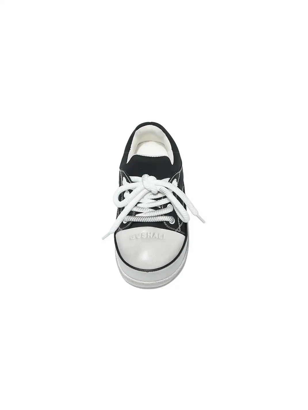 GSL | Retro Distressed Platform Sneakers-Black