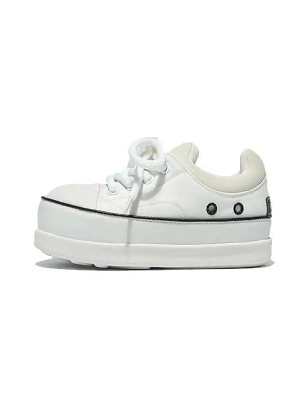 GSL | Retro Distressed Platform Sneakers-White