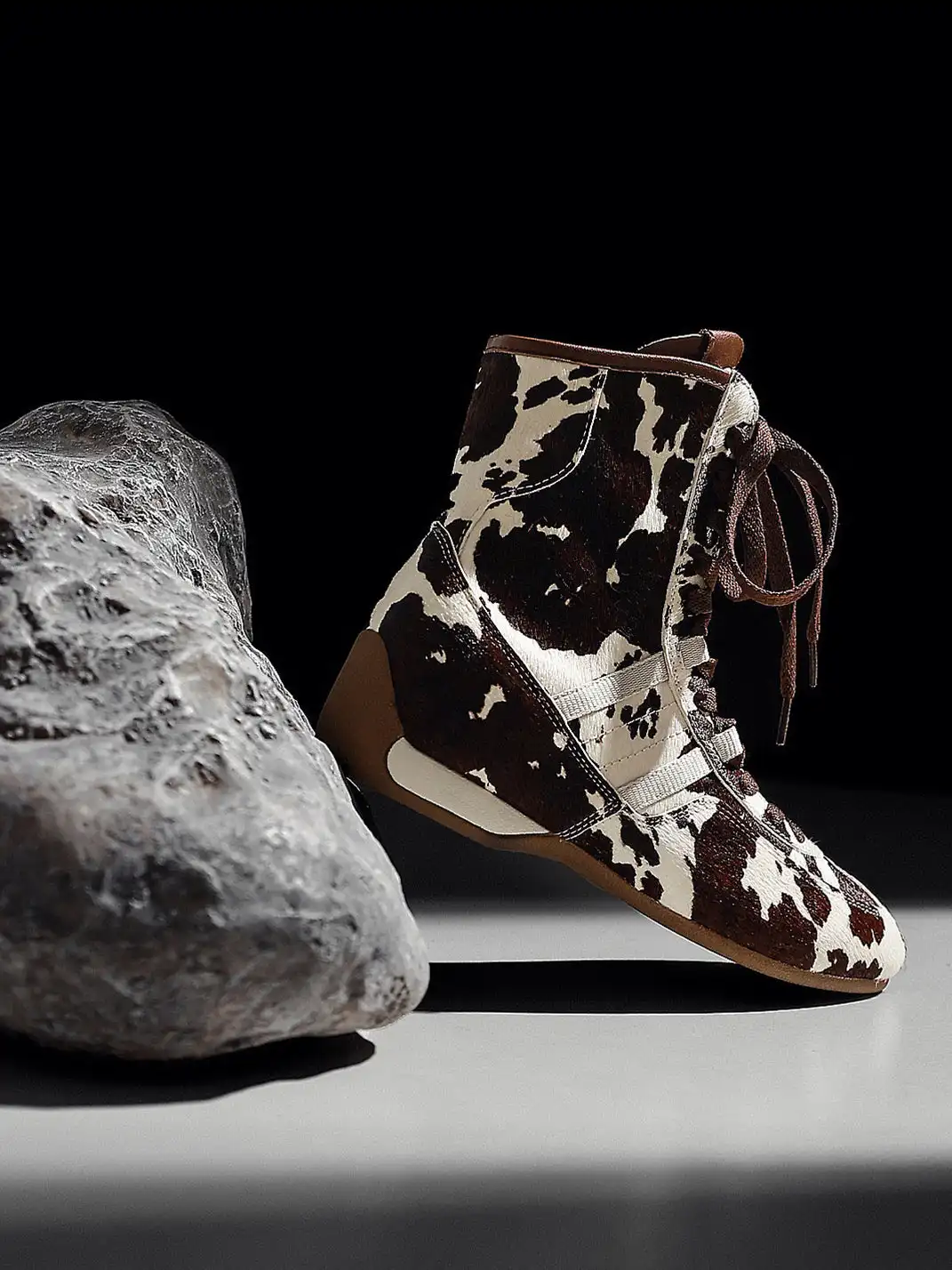 White Moose | Lace-Up Side Zip Ankle Boots-Horsehair