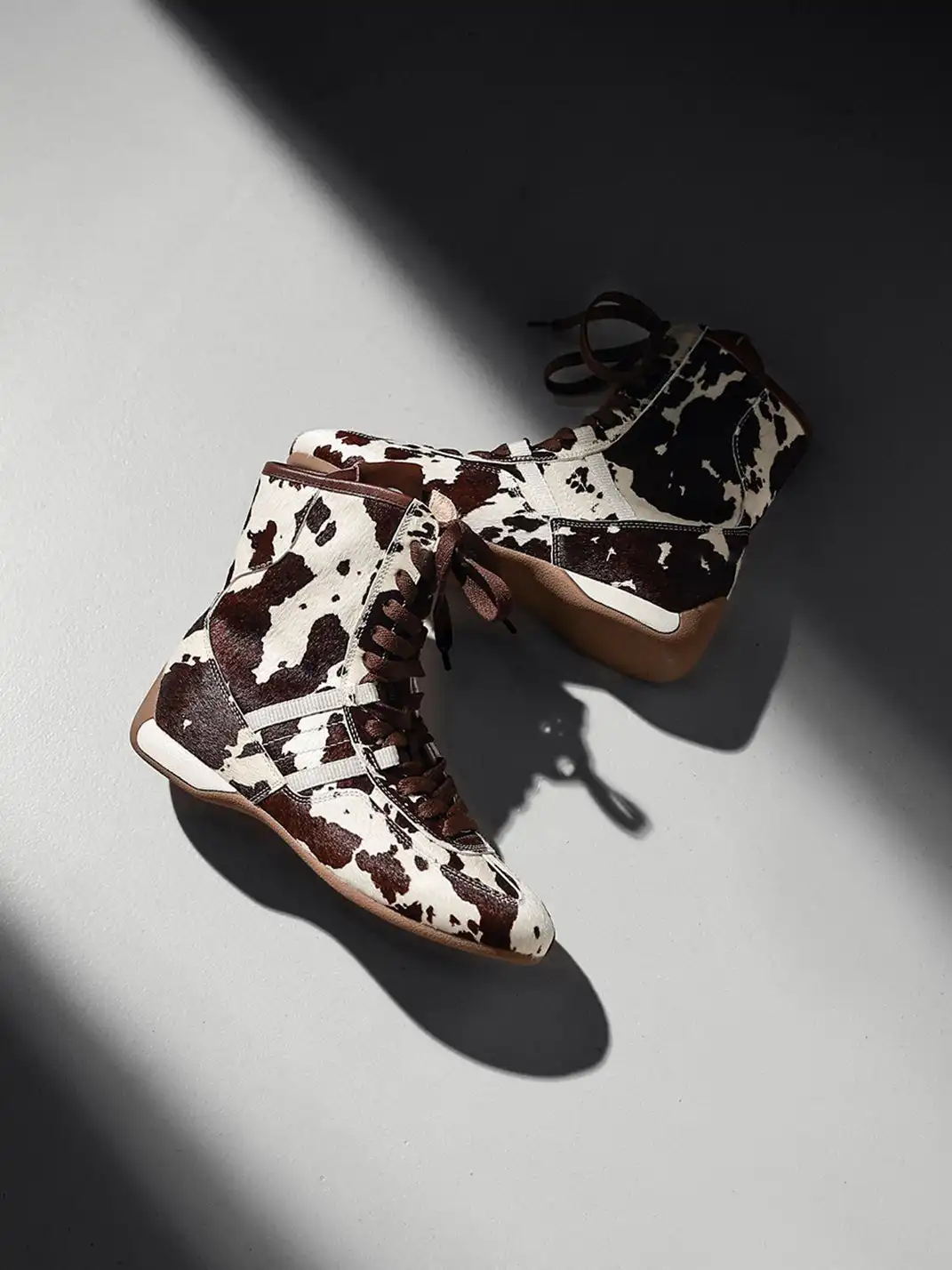 White Moose | Lace-Up Side Zip Ankle Boots-Horsehair