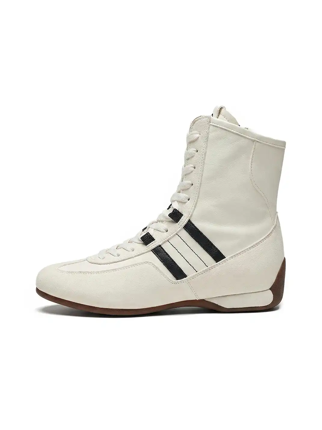 White Moose | Lace-Up Side Zip Ankle Boots-White