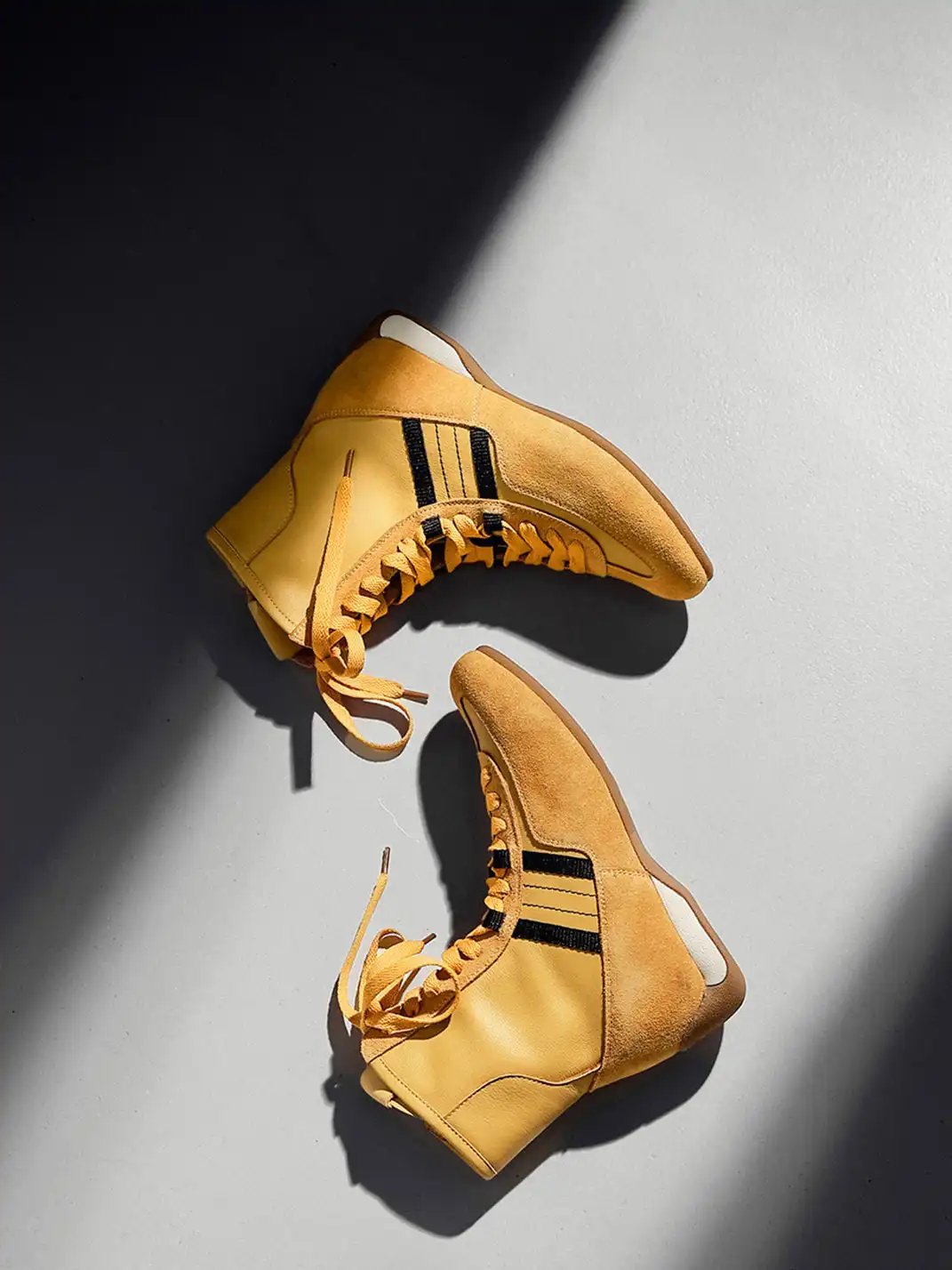 White Moose | Lace-Up Side Zip Ankle Boots-Yellow