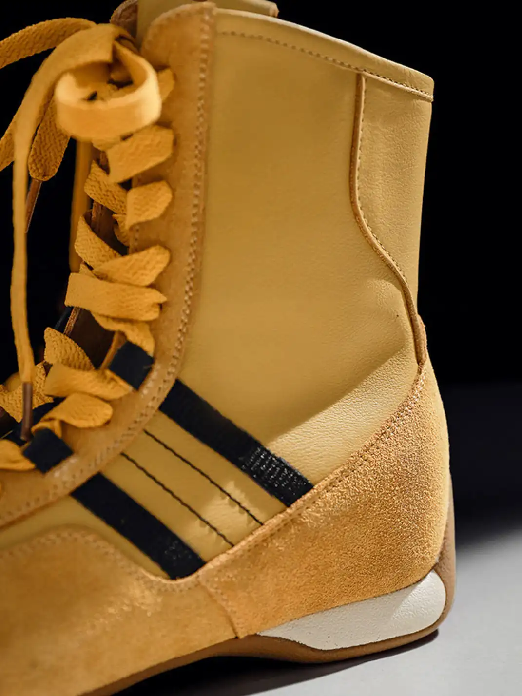 White Moose | Lace-Up Side Zip Ankle Boots-Yellow