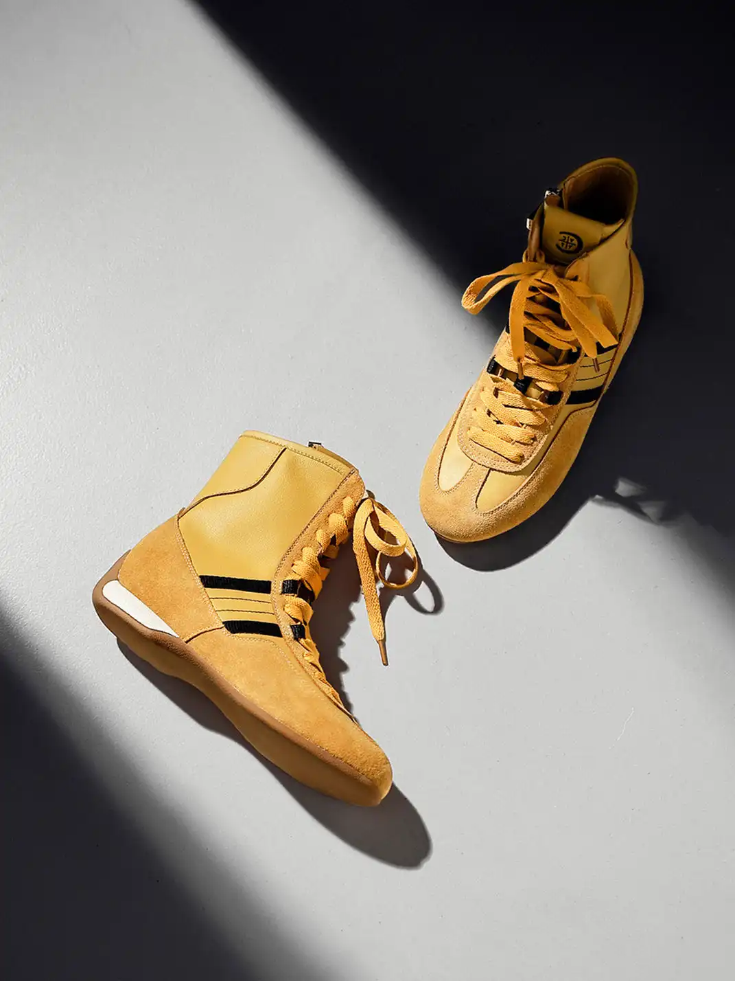 White Moose | Lace-Up Side Zip Ankle Boots-Yellow