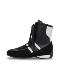 White Moose | Lace-Up Side Zip Ankle Boots-Black