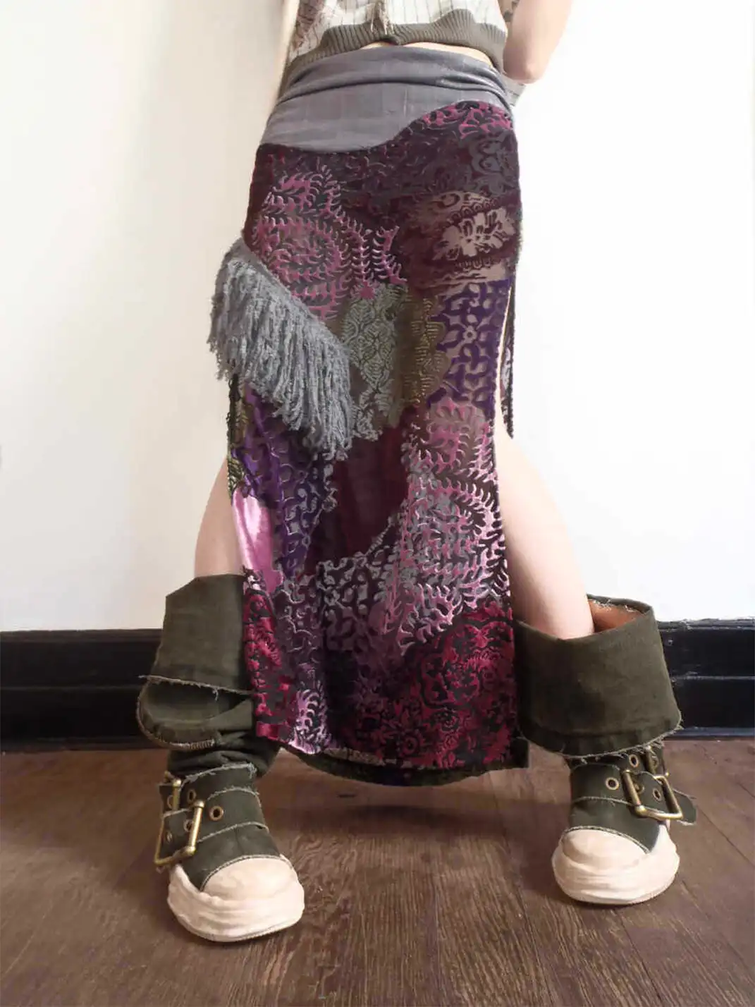 WrongSolution | "BreakTheRules" Multi-Wear Broken Canvas Leather Boots