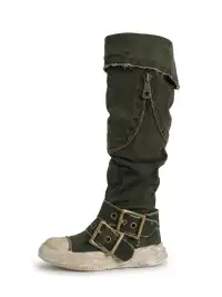 WrongSolution | "BreakTheRules" Multi-Wear Broken Canvas Leather Boots