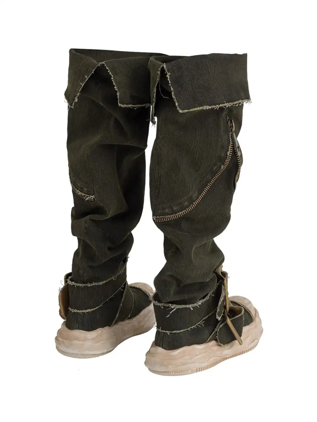 WrongSolution | "BreakTheRules" Multi-Wear Broken Canvas Leather Boots