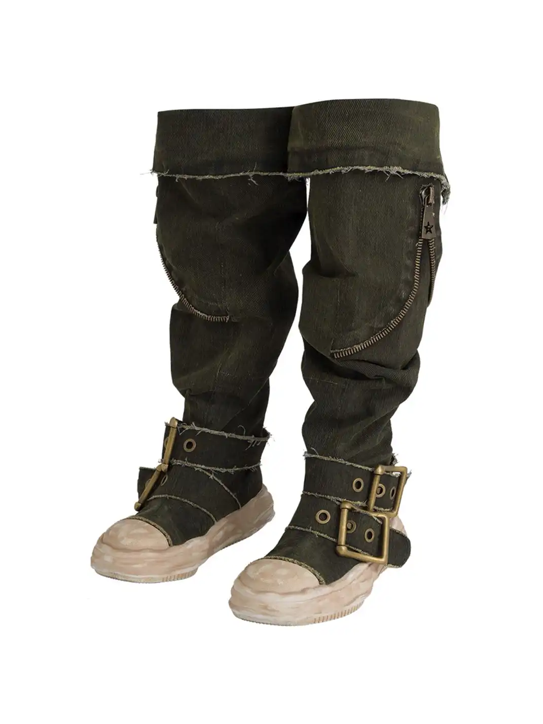 WrongSolution | "BreakTheRules" Multi-Wear Broken Canvas Leather Boots