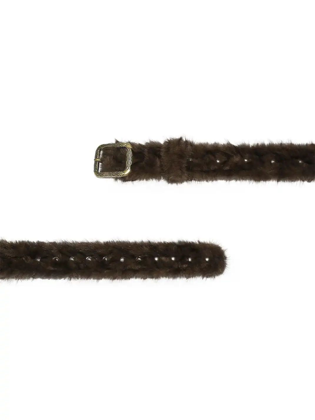 The NeverMore | Retro Brown Fur Belt
