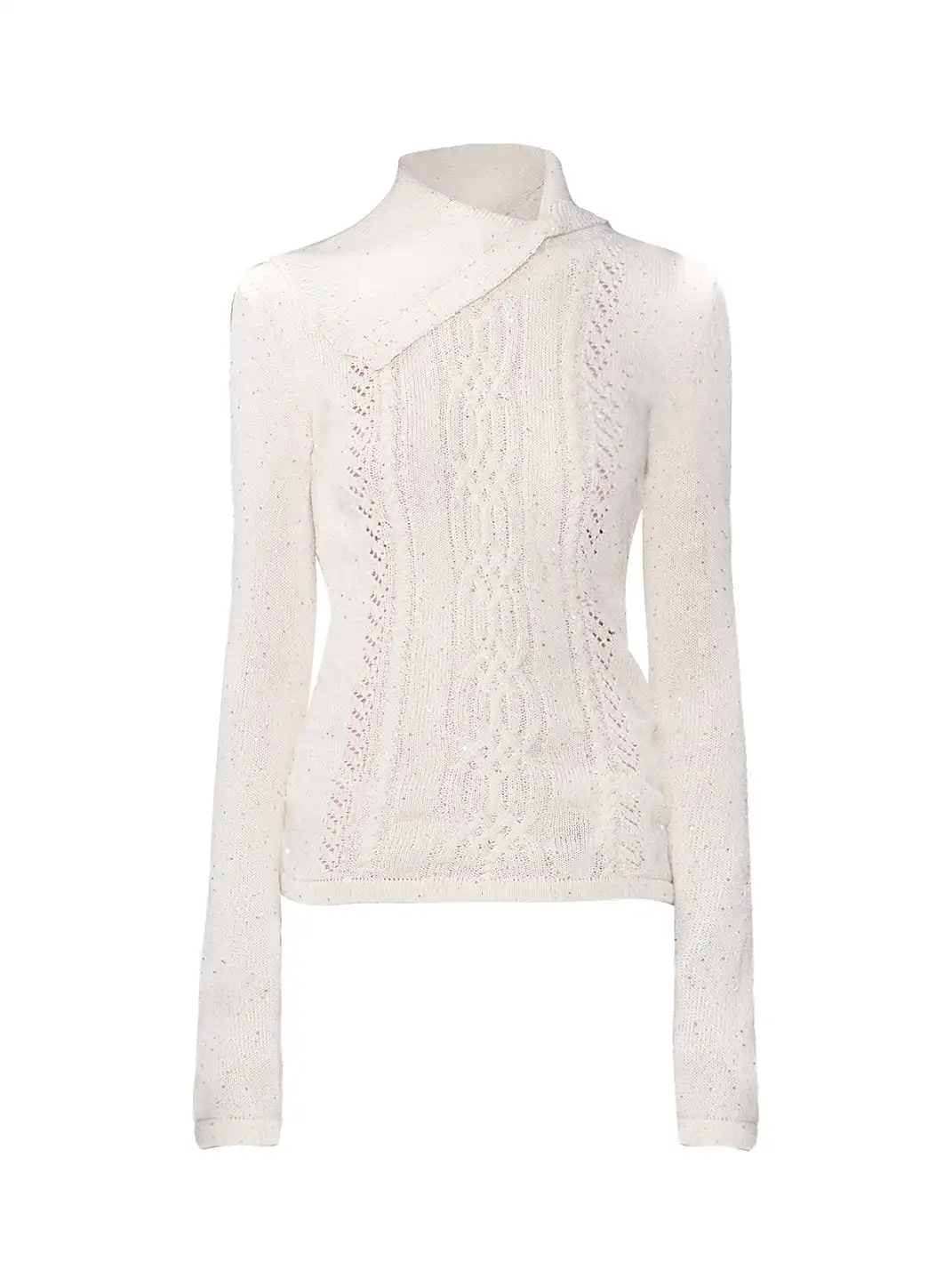 The NeverMore | Collared Sequined Knit Sweater